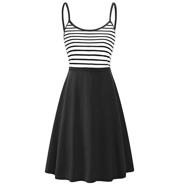 Women Stripe Pregnant Maternity Breastfeeding Nursing Swing Summer Strappy Dress